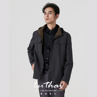 【鲁泰纺织夹克】休闲男士防风加绒双层保暖夹克外套轻商务秋冬