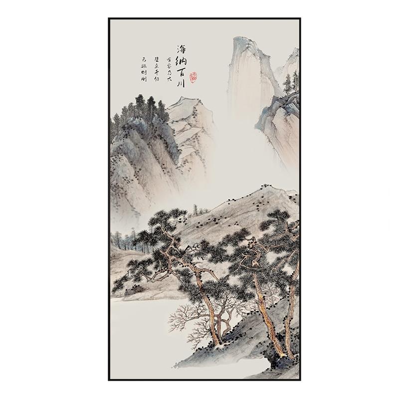 好货玄关迎客松挂画新中式