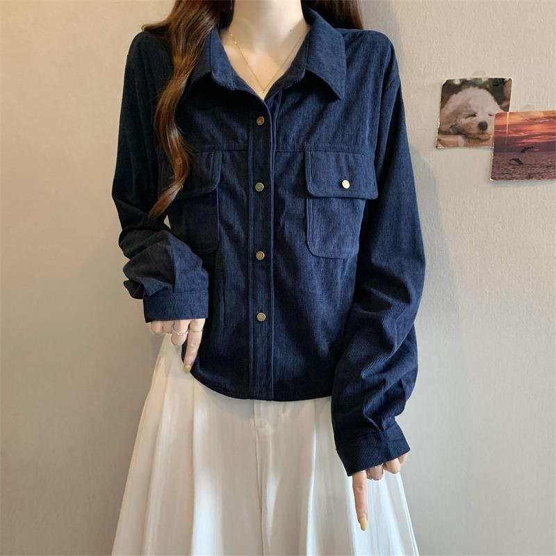 新品咖色长袖开衫外套女20