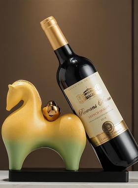 马上有钱红酒架摆件高档大