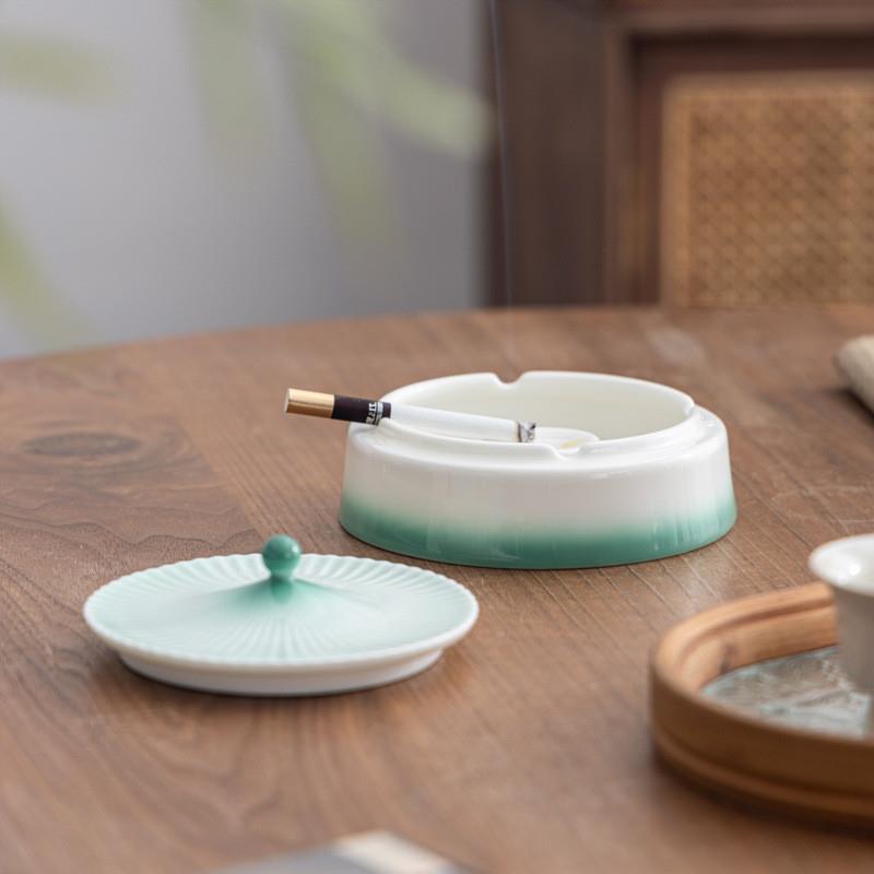 宫廷白瓷烟灰缸客厅办公室