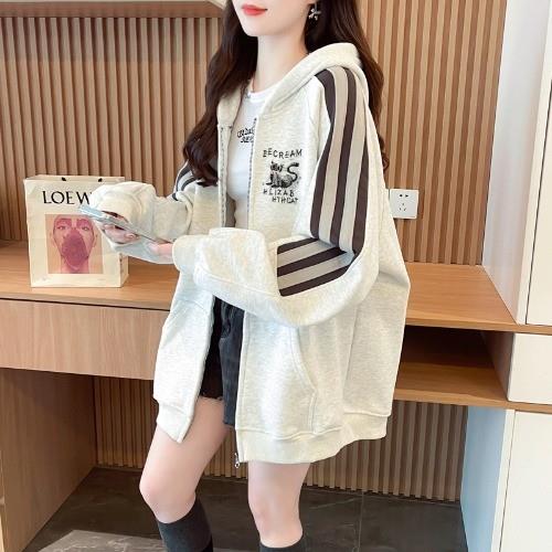 新品2025秋季连帽卫衣外套女大童14少女12岁初中学生宽松休闲开衫