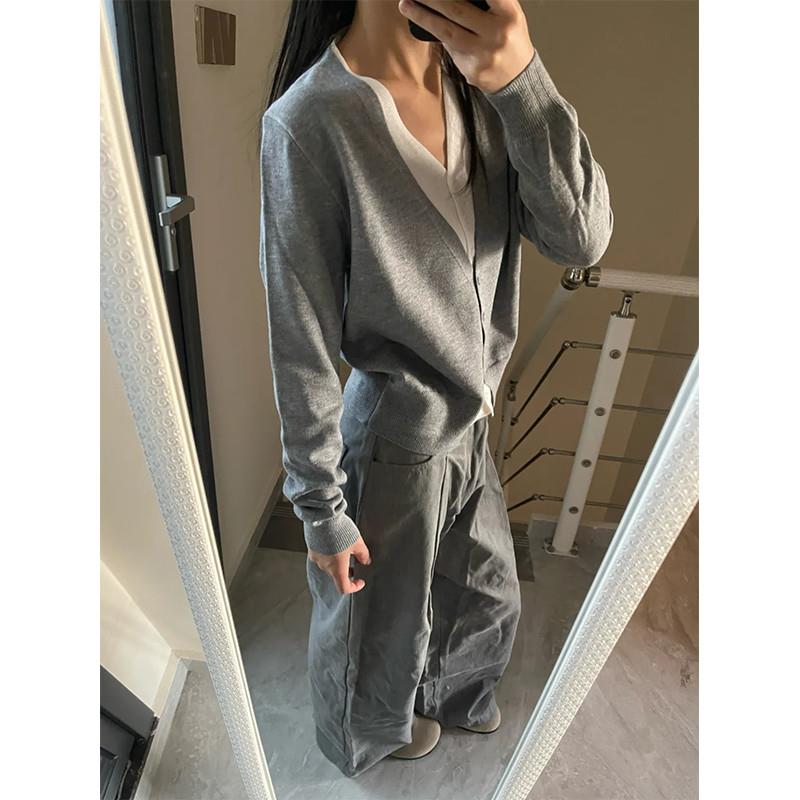 推荐美式复古修身针织衫女