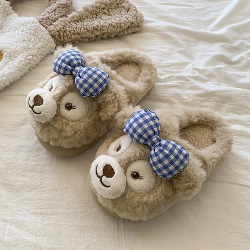 新品可爱达菲熊棉拖鞋女秋