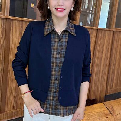 推荐2026新款中老年妈妈春装上衣女宽松显瘦休闲百搭假两件卫衣