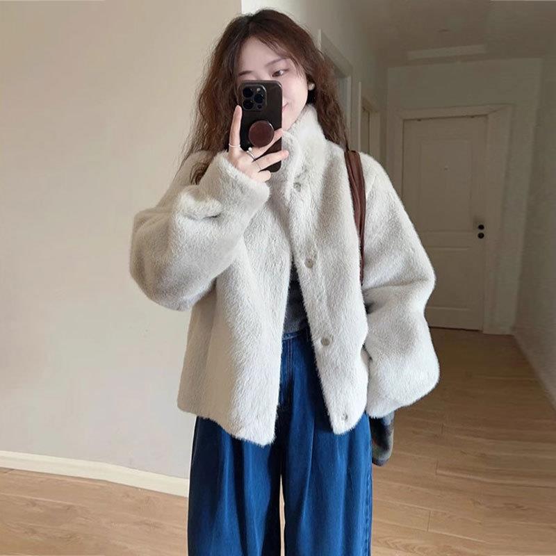 新品环保皮草外套女年轻款