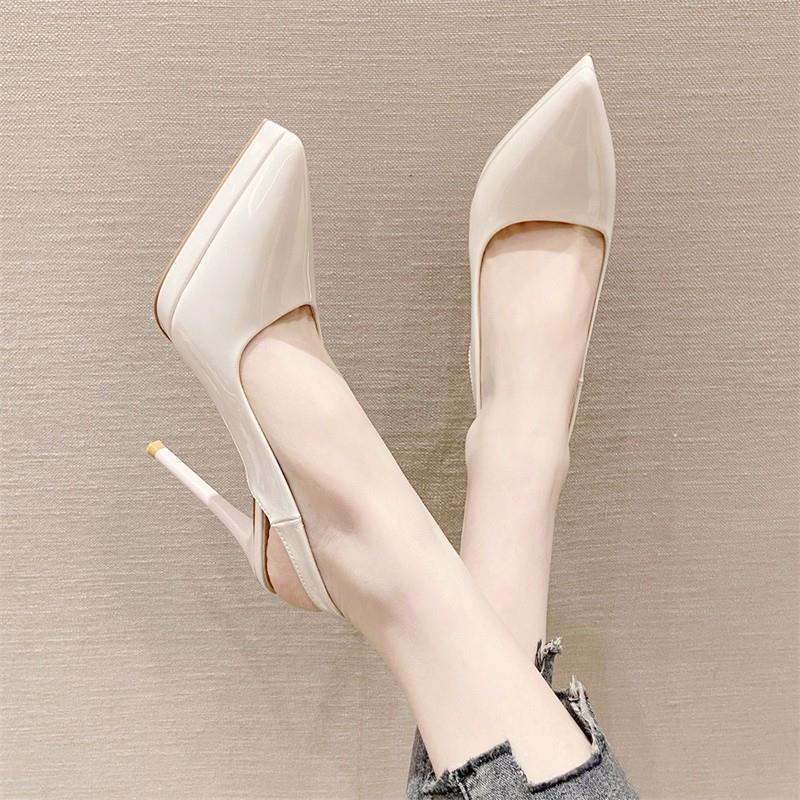 推荐11cm性感尖头高跟鞋防