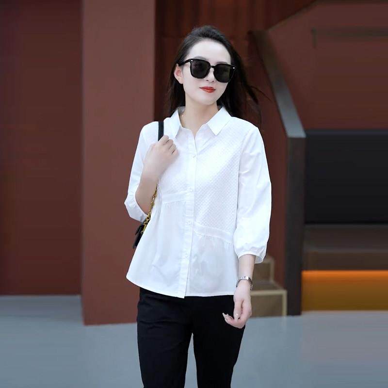 推荐时尚休闲衬衫女2026秋季新款宽松遮肚子显瘦衬衣春秋百搭女士