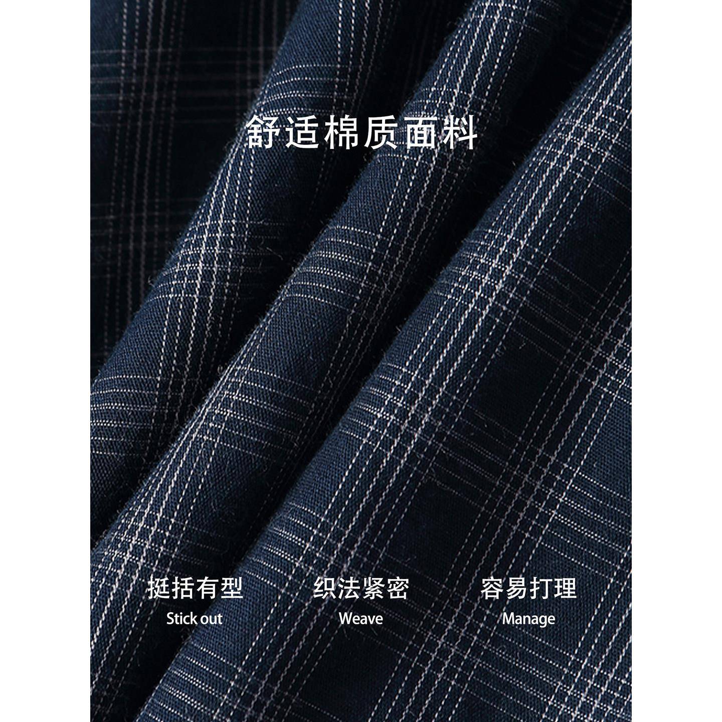 推荐韩系蓝色格子衬衫女2026新款短袖花边门襟减龄衬衣别致很仙的
