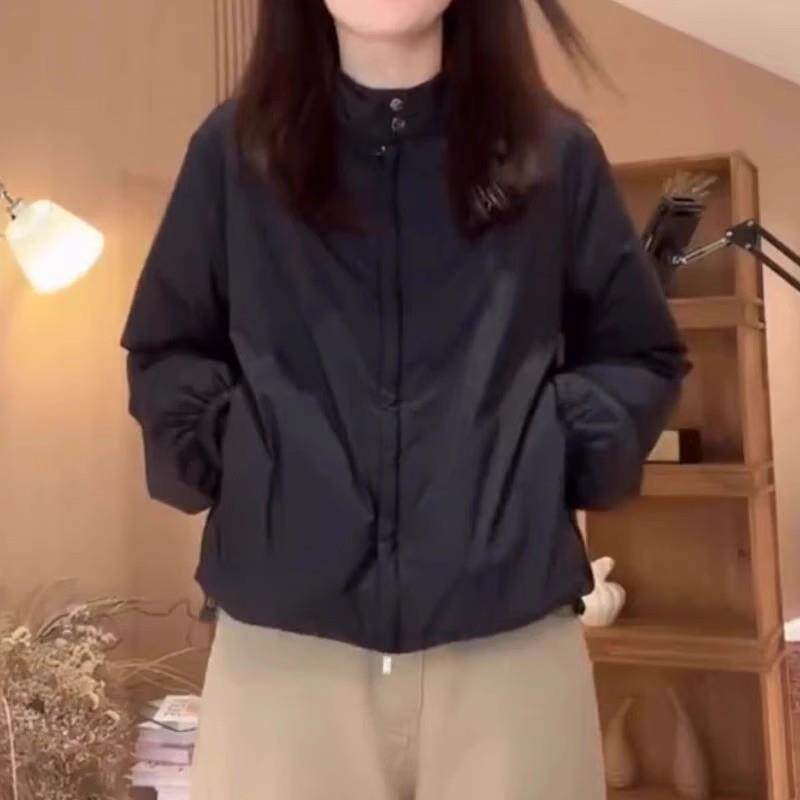 推荐黑色立领夹克外套女装2026秋季新款宽松简约百搭休闲短款长袖