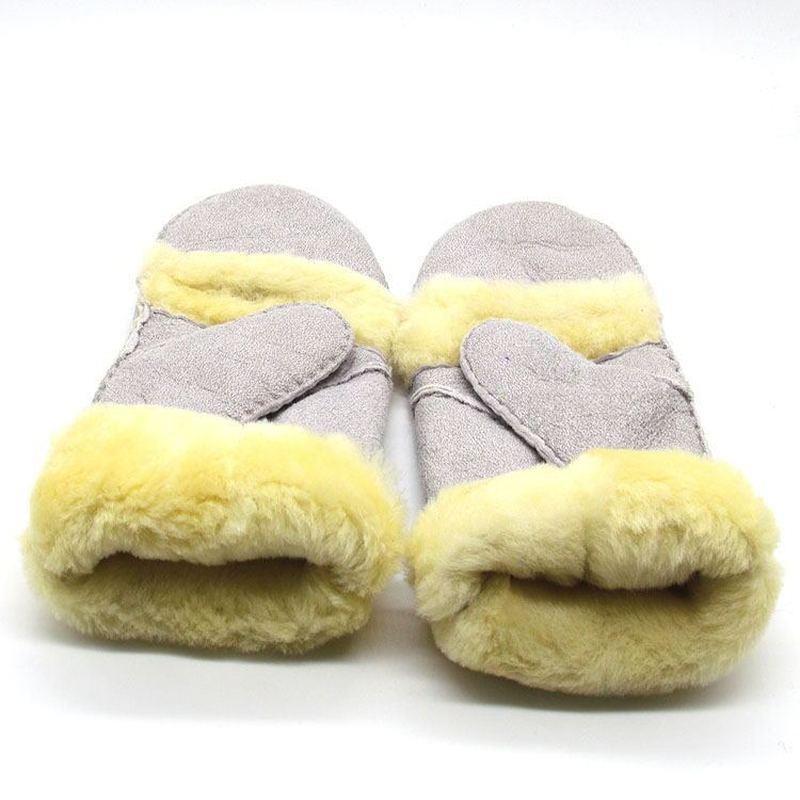 皮毛一体翻盖两用手套冬季