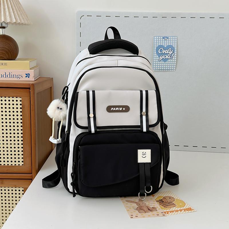 推荐书包女大学生高中生中学生百搭双肩大容量减负轻便电脑高颜值