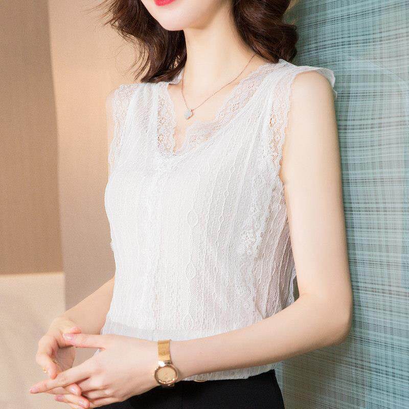推荐高级感v领蕾丝吊带背心女2026新款内搭可外穿洋气女士打底衫