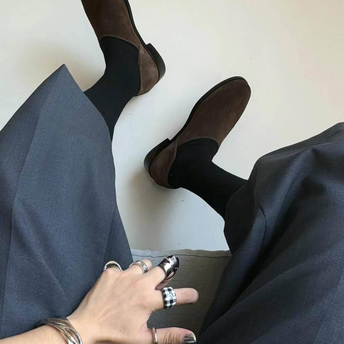 推荐休闲乐福鞋潮款圆头一脚蹬复古皮鞋男女英伦风上班通勤经典德