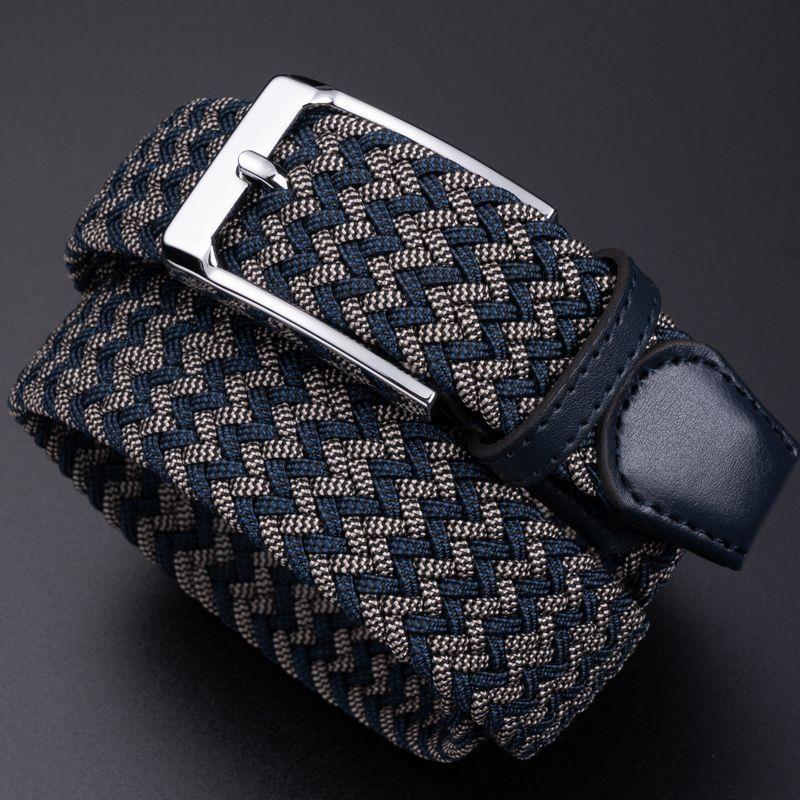 男士帆布编织腰带无孔松