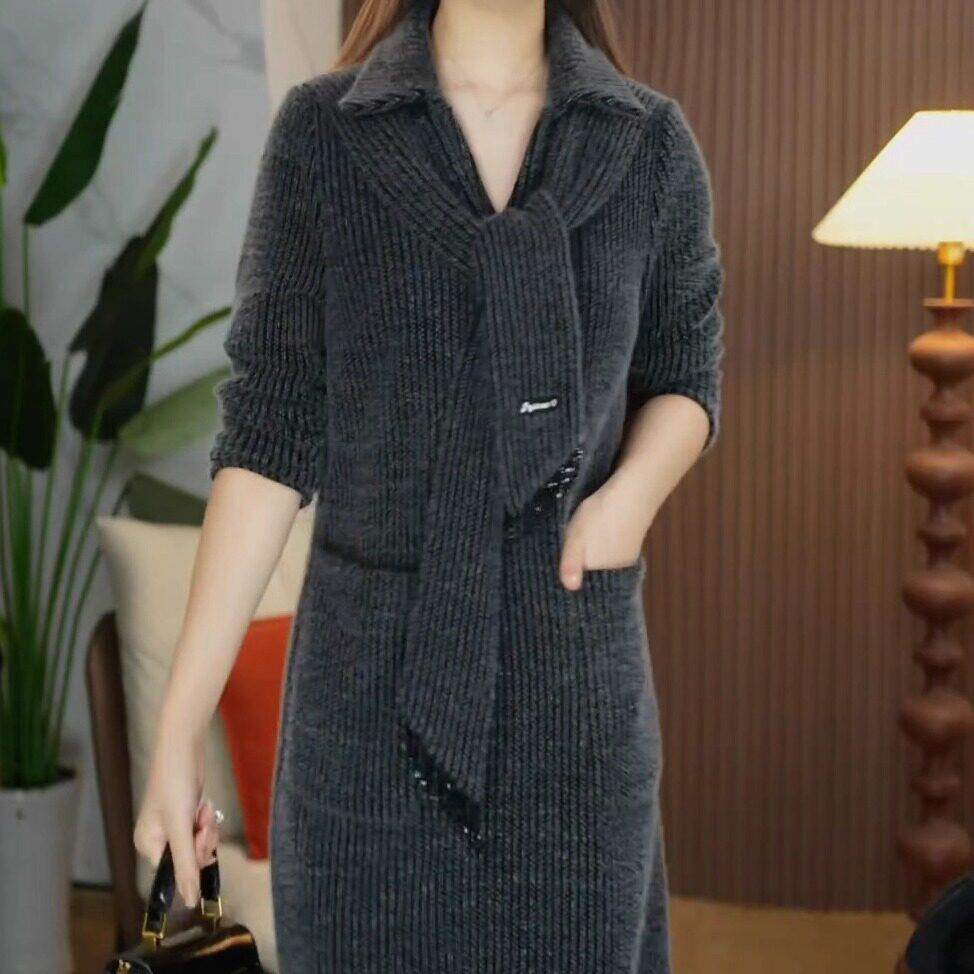 推荐法式小个子气质连衣裙女2026年冬季新款妈妈装加厚保暖中长款