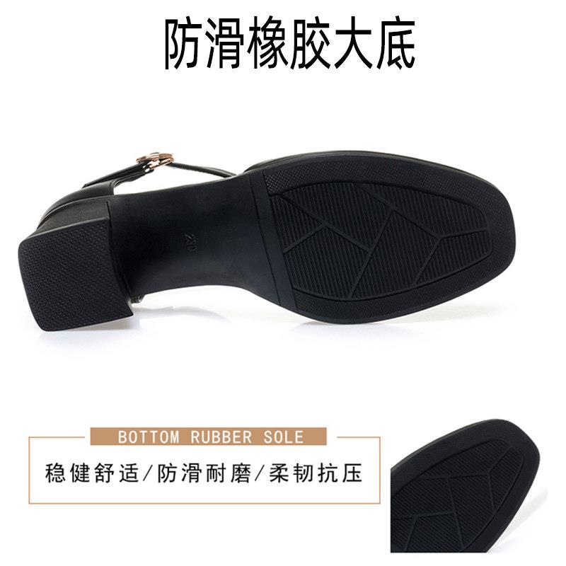 推荐夏季白色高跟软底包头凉鞋女工作鞋黑色工装职业上班皮鞋单鞋