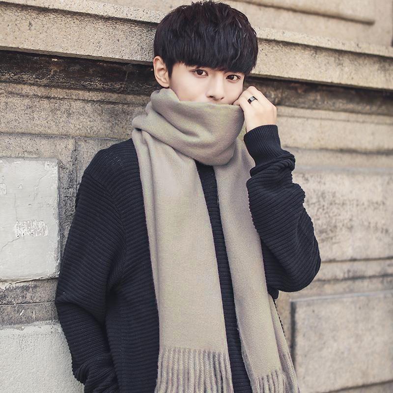 围巾男潮男保暖冬款网红学
