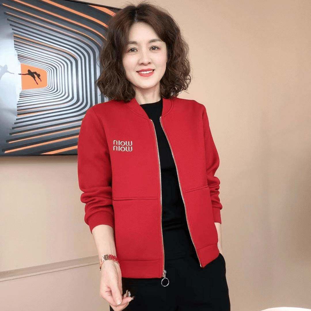 推荐中老年女装妈妈秋装2026新款外套春秋短款时尚棒球服夹克洋气