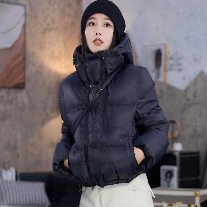 推荐百搭棉服外套女春季新款爆款韩系穿搭设计感拉链连帽棉衣休闲
