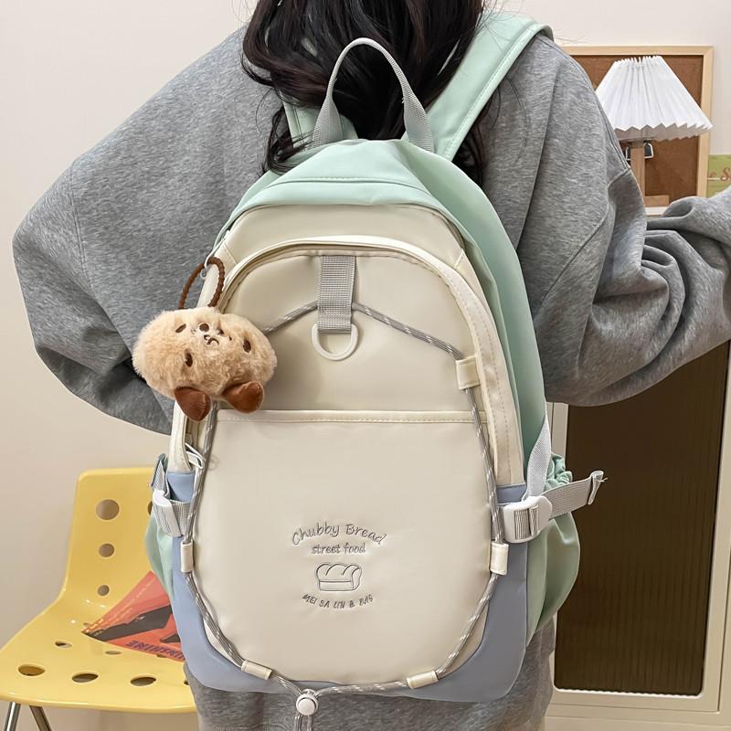 新品书包女韩版ins风初中生高中生拼色双肩包日系小学生36年级