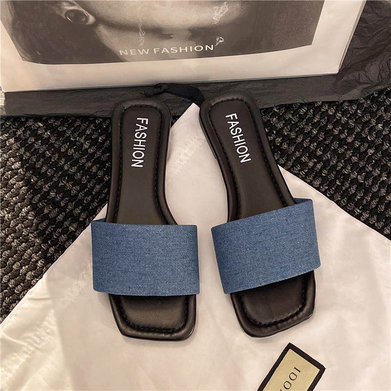 新品拖鞋女夏季外穿时尚2026新款气质百搭平底一字拖配裙子法式凉