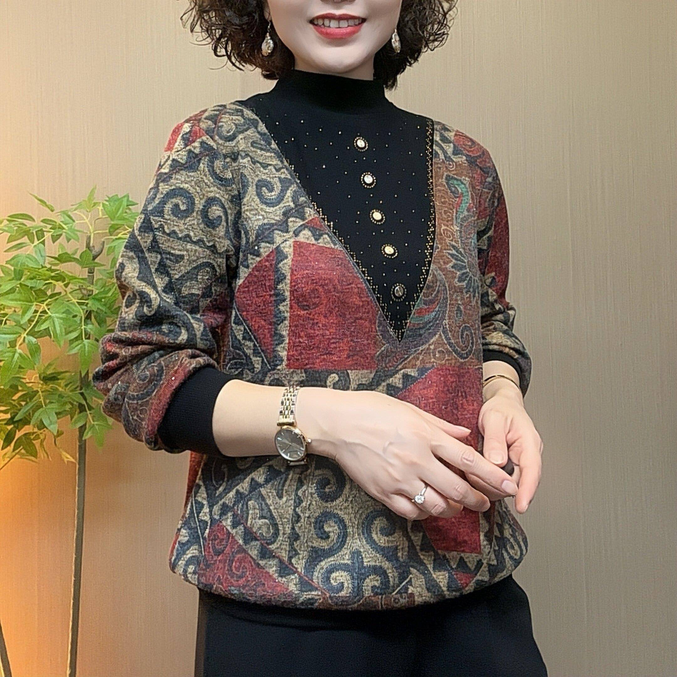 推荐2026新款中老年女装妈妈春装打底衫春秋薄款长袖上衣洋气宽松