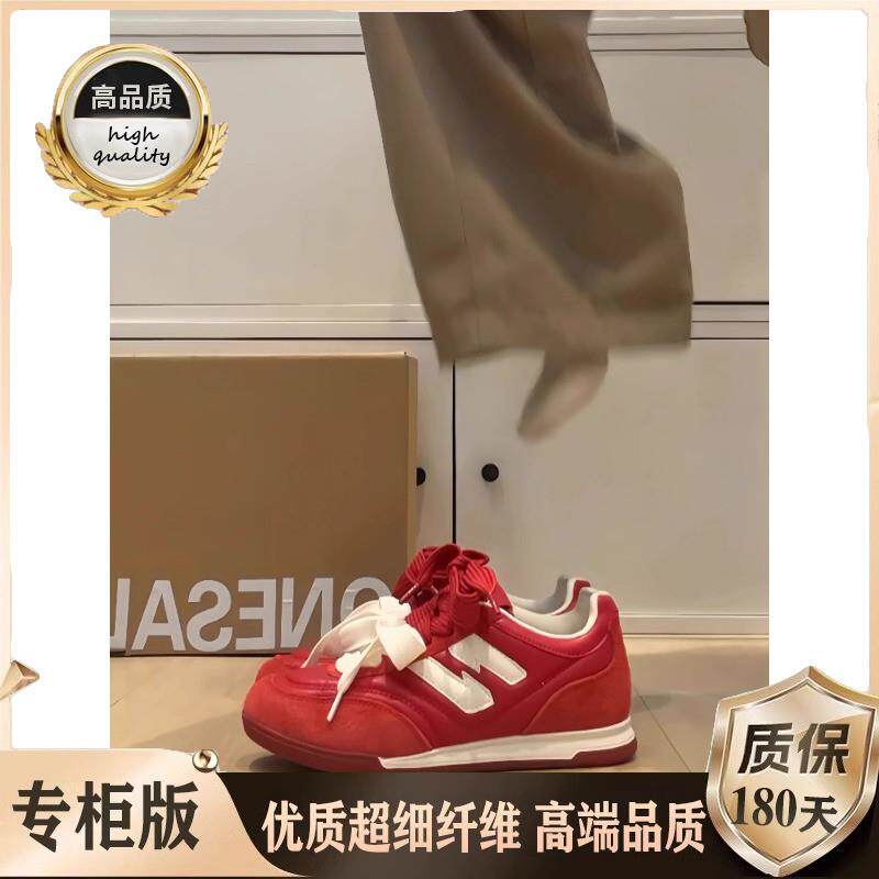 新品红色内增高德训鞋女20