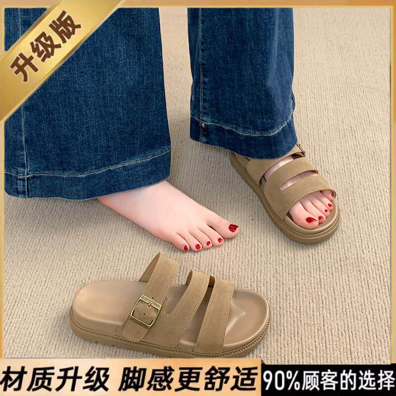 新品女鞋踩屎感一字勃肯拖
