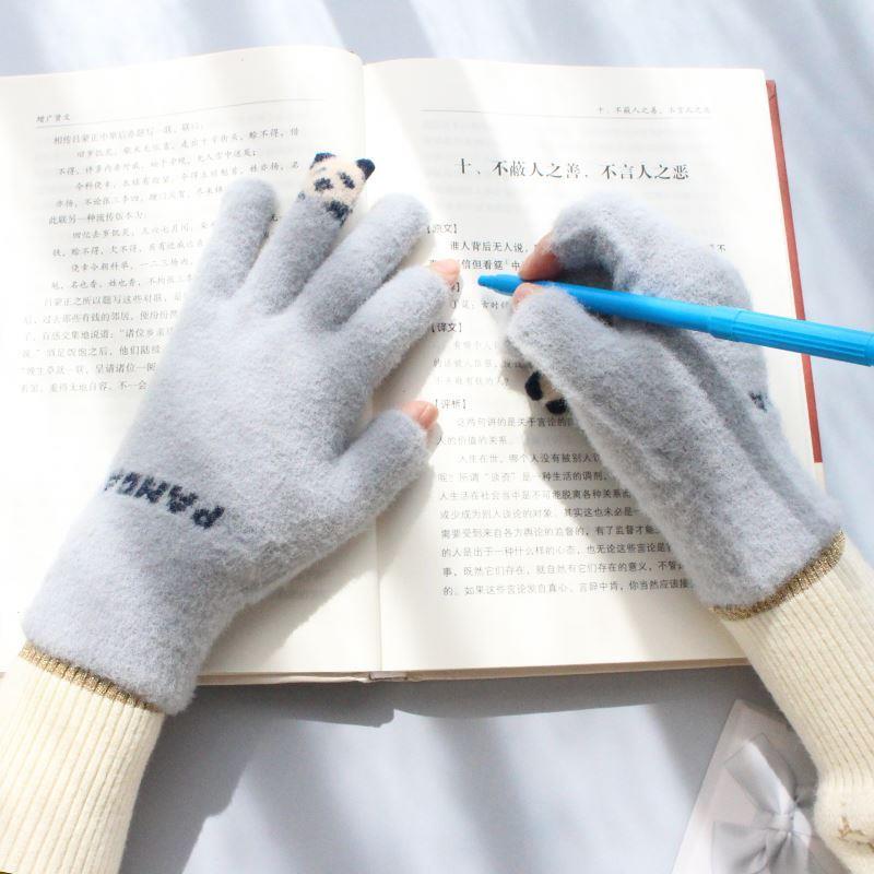 写作业专用手套露指女男冬