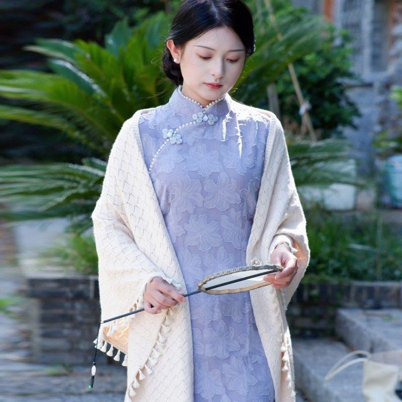 旗袍披肩春秋季外搭女针织