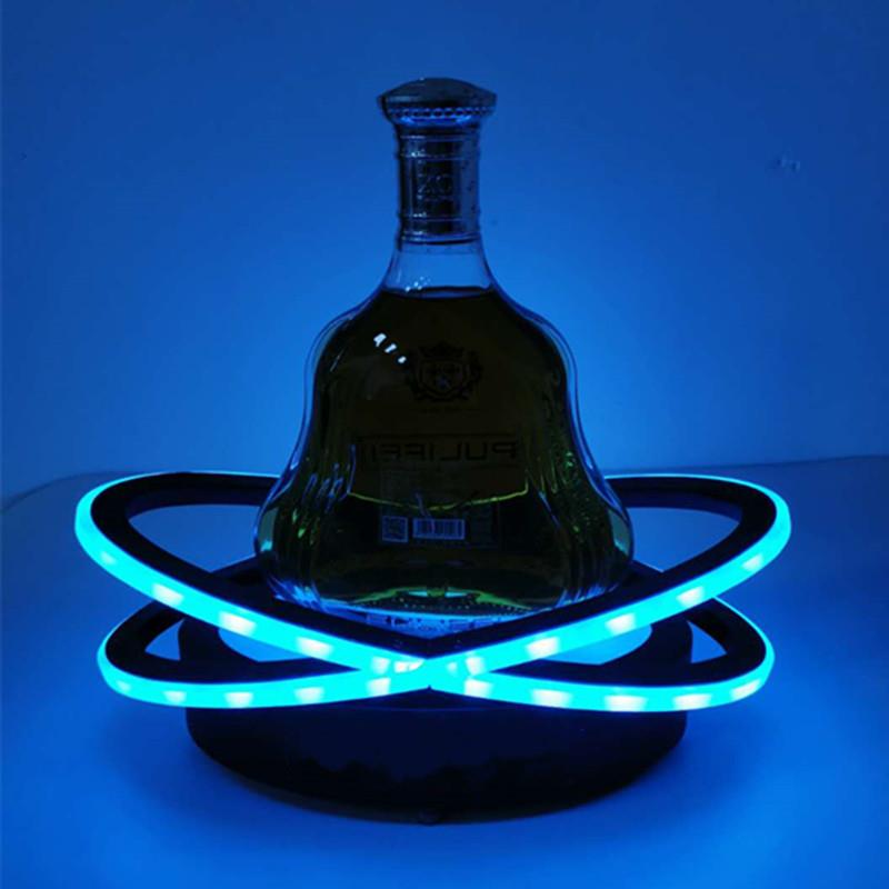 VIP发光酒座led酒吧香槟洋酒激光底座展示架XO人头码洋酒架定制
