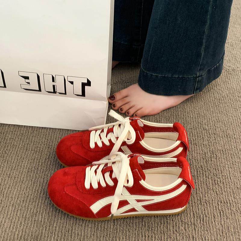 新品紫色德训鞋女款2026新款超火爆款春秋季百搭平底阿甘鞋子运动