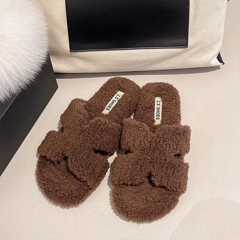 推荐仙女风毛毛拖鞋女外穿