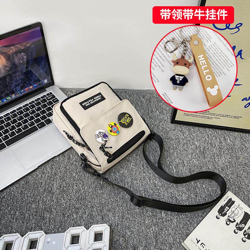 新品单肩包男款2025新款学生日系背包男士手机包简约小方包休闲斜