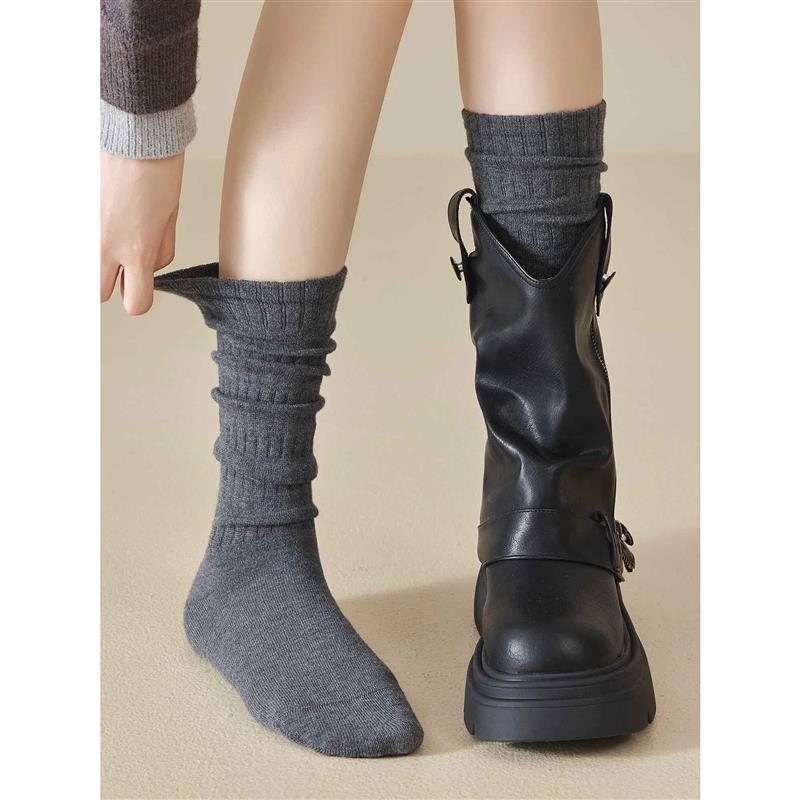 羊绒堆堆袜女秋冬长筒袜配