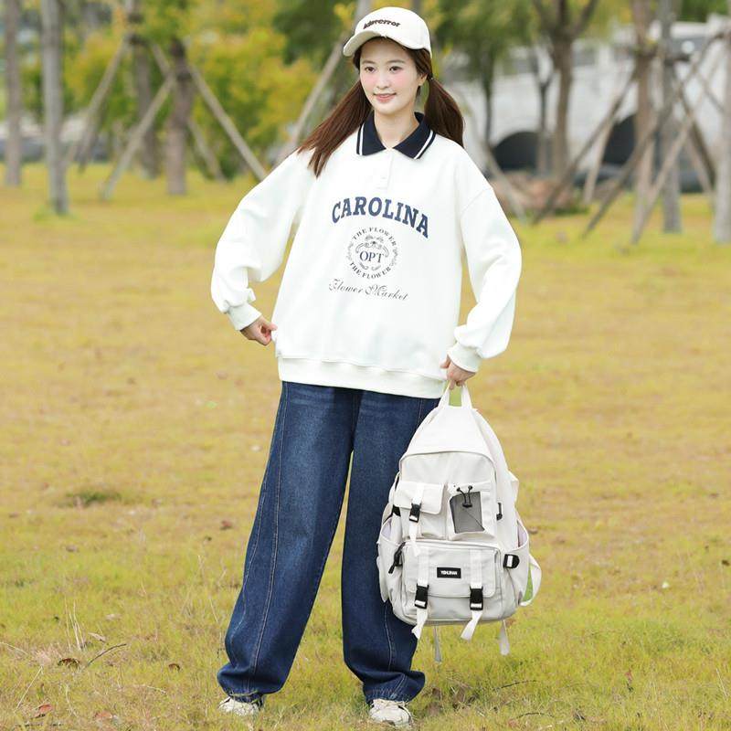 新品初中生卫衣女春秋季2025新款青少女大童宽松学院风高中生上衣