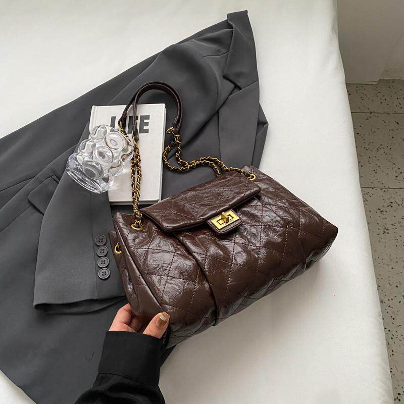 新品红色包包女2025超火时尚高级感洋气链条单肩包流行爆款斜挎流