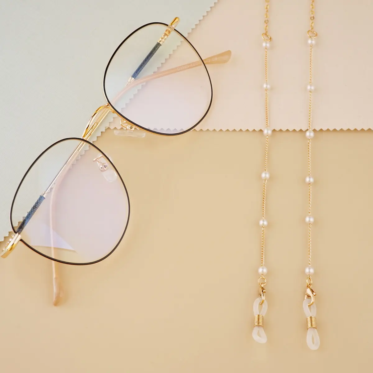 眼镜链女挂脖仿珍珠吊坠镜链子太阳镜装饰链条墨镜链子眼镜链挂链