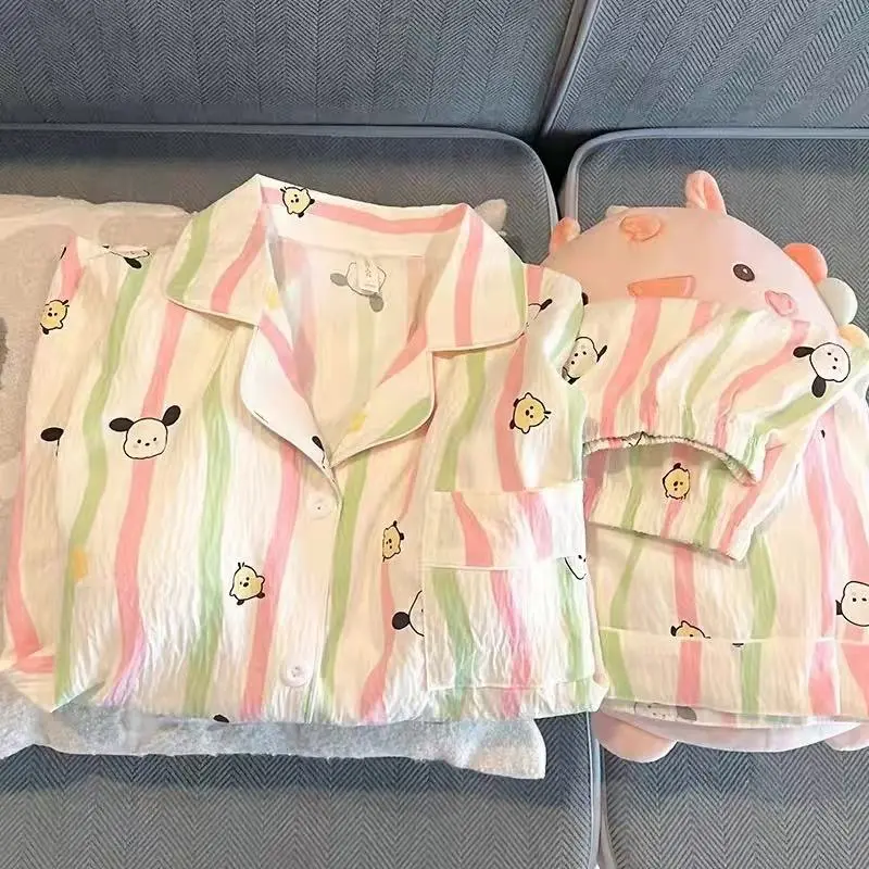 夏季睡衣女生云朵棉短袖短裤两件套装卡通可居服套装in爆款