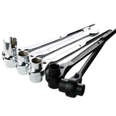 尖尾棘轮扳手双向自动套筒扳手快速扳手梅花棘S轮架子工木工扳手