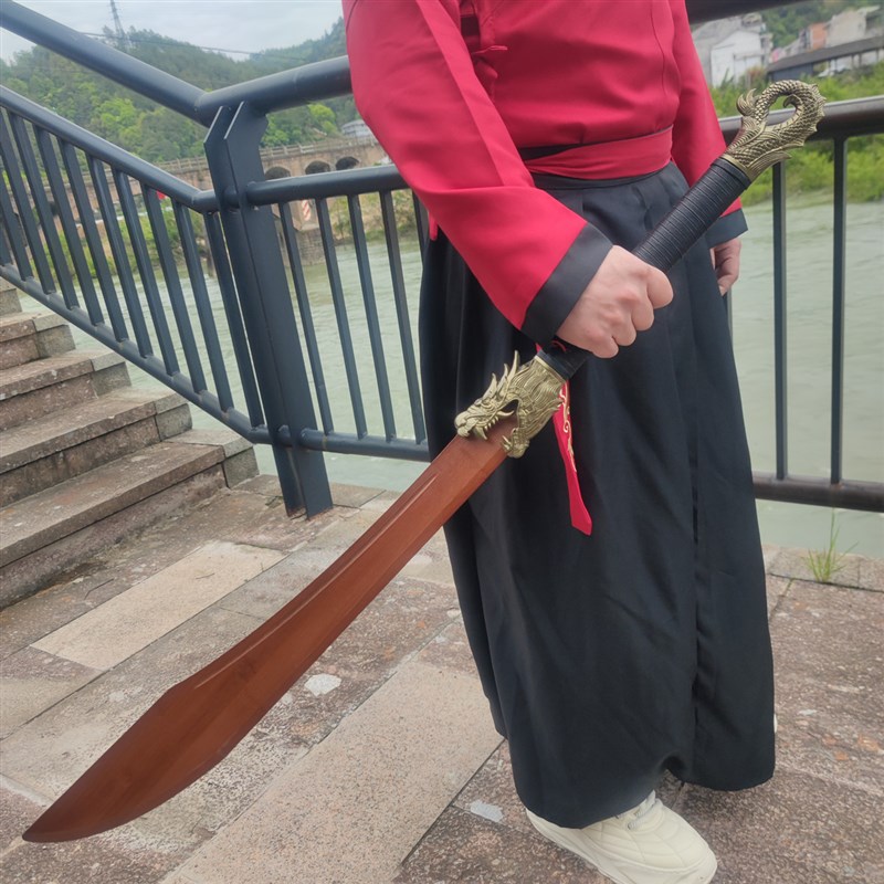 木质木刀带鞘绣春刀唐横刀武士刃训练习武器竹刀儿童Y玩具木剑道