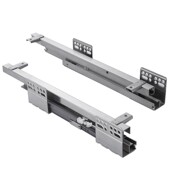 不锈钢拉篮轨道橱柜锅碗篮t侧装 阻尼滑轨三节抽屉导轨加 滑道底装