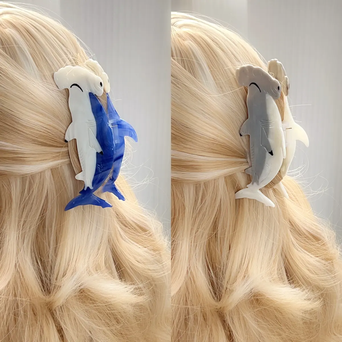 时尚韩版醋酸抓夹锤头鲨气质发夹百搭趣味夹夜光发饰头饰女