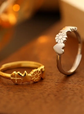 s925银多时尚戒指女小众设计感ins风组合食指环新品潮