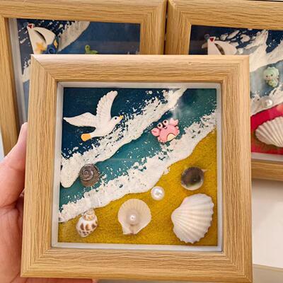 天然贝壳海螺海星相框手工生日礼物画框中空 旅游纪念品