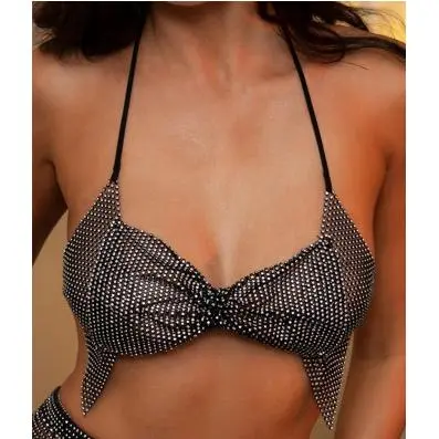 180174欧美热销vest性感水钻镶嵌钻布挂肩钻链上衣裹胸背心半身裙