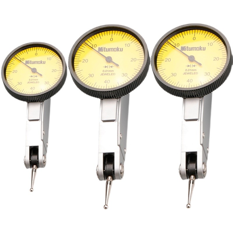 三丰杠杆百分表一套0-0.8mm小校表头杠杆表测头表针磁力表座靠表