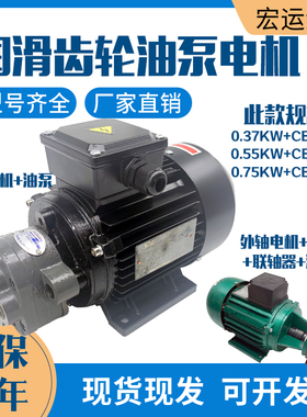 CB-B6/B10/B4/B2.5齿轮泵液压油泵电机组370W/550W润滑油泵头总成