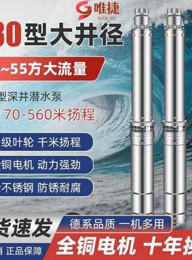德国进口深井泵超大流量130型380瓦不锈钢井用潜水泵无塔工程供水